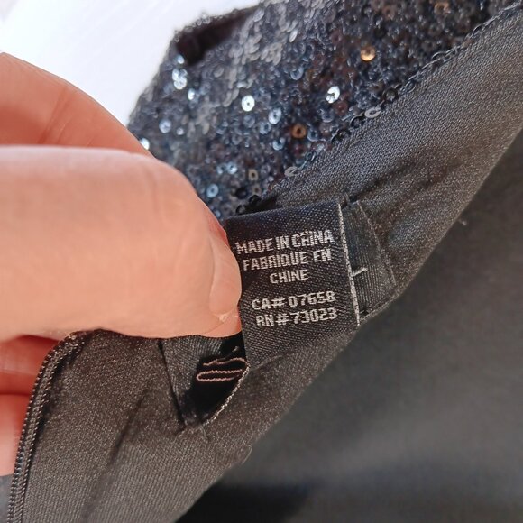 Seductions NWOT Black Sequins Bodycon Cocktail Formal Mini Dress Women Size S - Picture 15 of 16